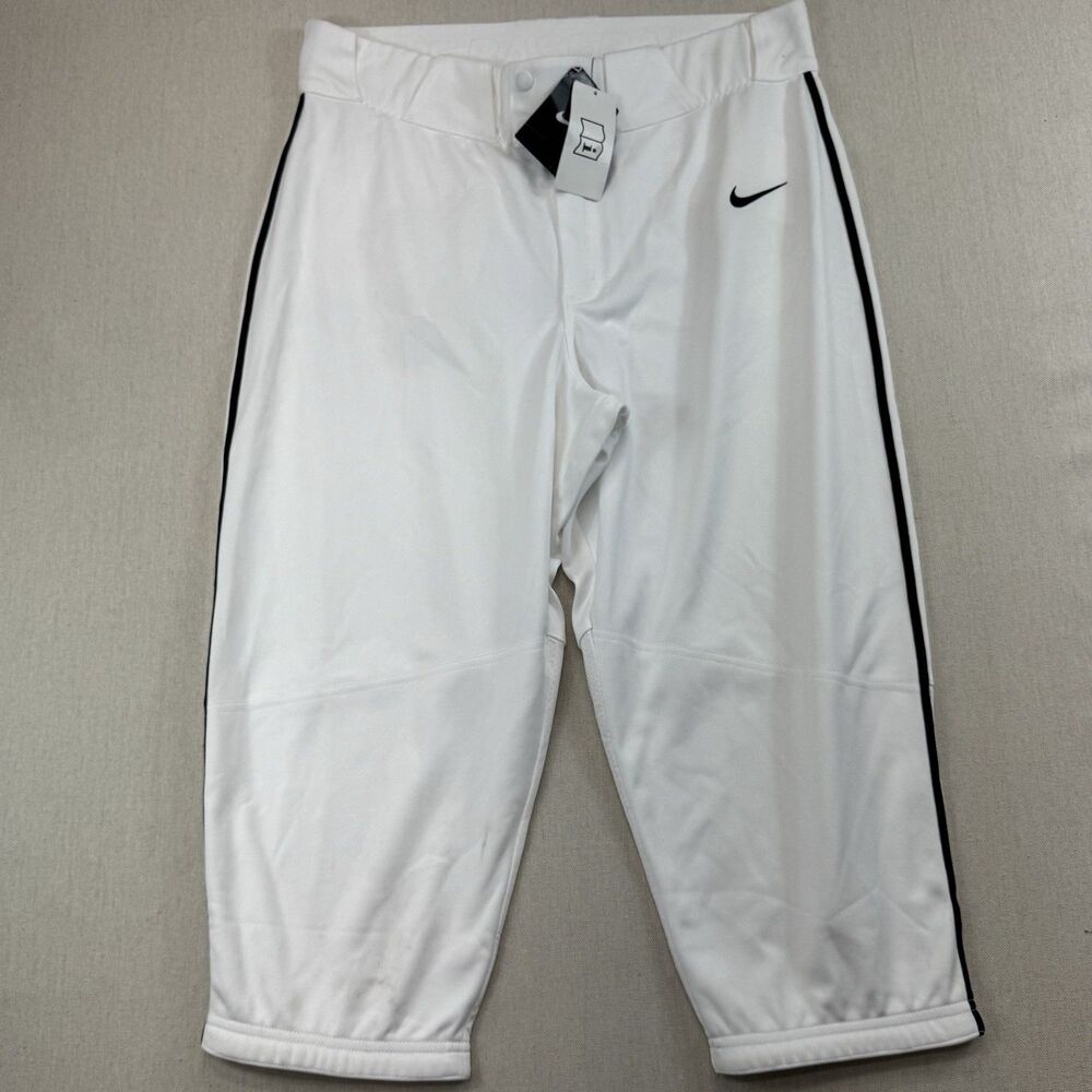 Nike Vapor Men’s Select High Piped Baseball 3/4 Pants White B09021-106 Size L